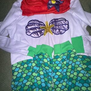 Disney Little Mermaid Ariel hooded one-piece pajamas costume womens size 2X